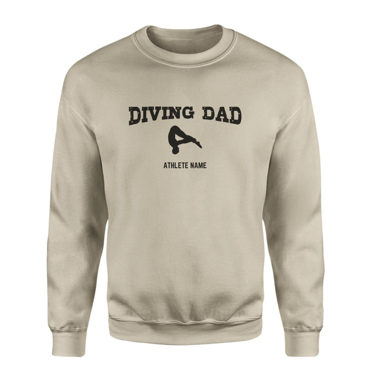 Diving Dad with Diver Icon and Diver Name on a Sweatshirt with a Black Graphic