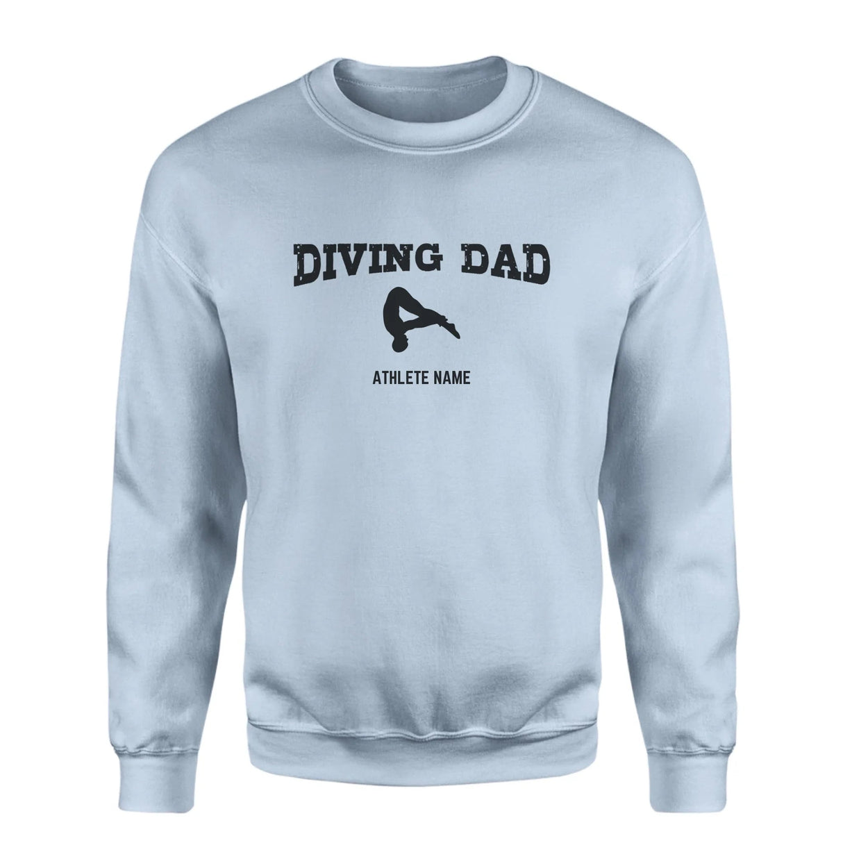 Diving Dad with Diver Icon and Diver Name on a Sweatshirt with a Black Graphic