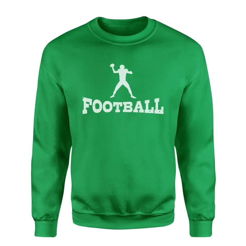 Basic Football with Football Player Icon on a Sweatshirt with a White Graphic