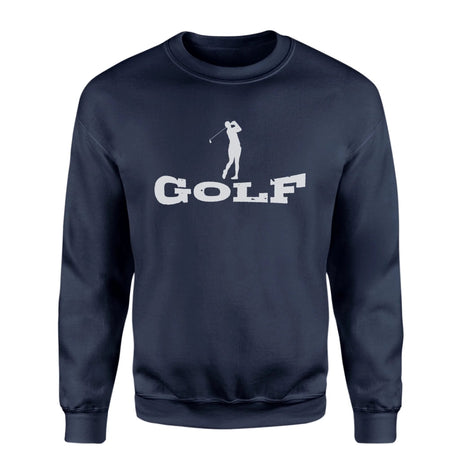 Basic Golf with Golfer Icon on a Sweatshirt with a White Graphic