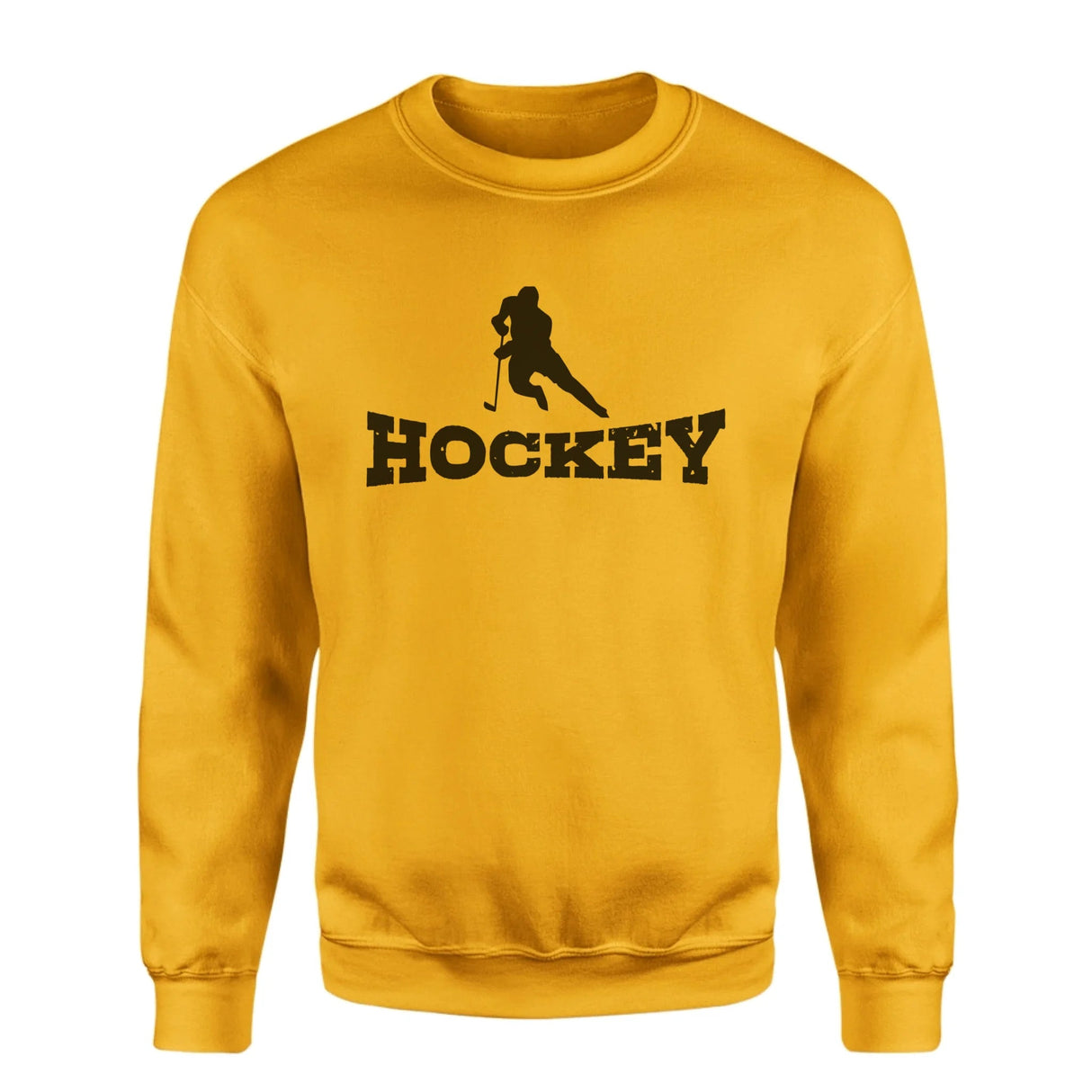 Basic Hockey with Hockey Player Icon on a Sweatshirt with a Black Graphic