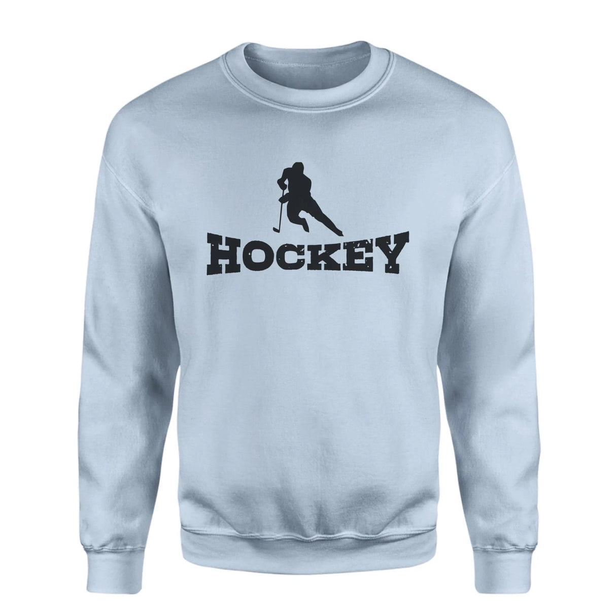 Basic Hockey with Hockey Player Icon on a Sweatshirt with a Black Graphic