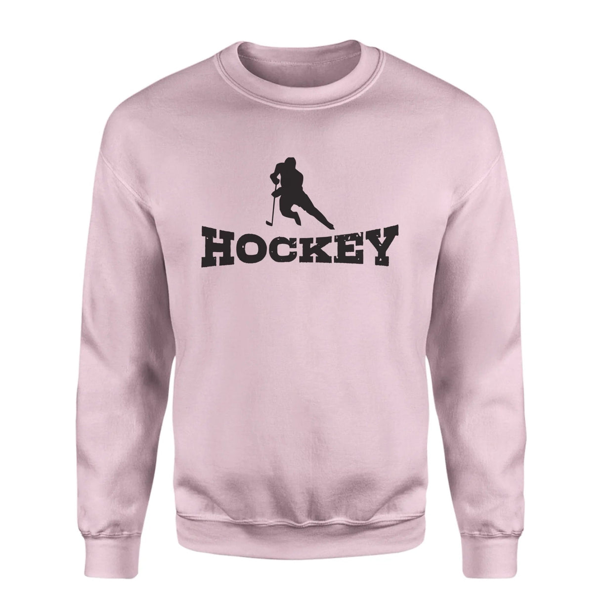 Basic Hockey with Hockey Player Icon on a Sweatshirt with a Black Graphic