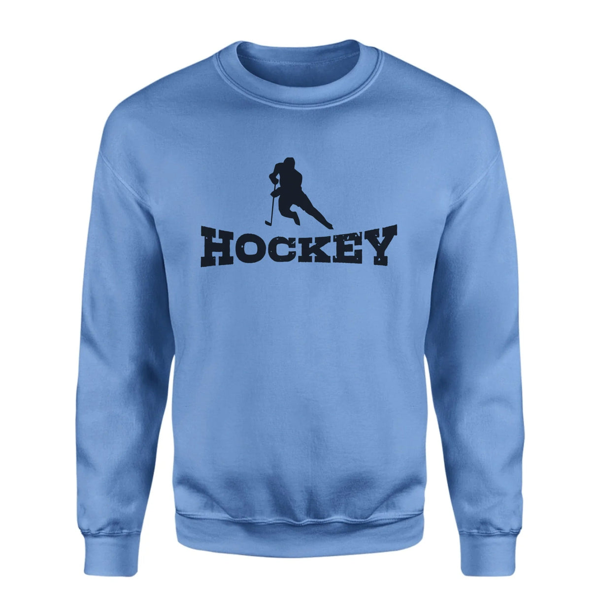 Basic Hockey with Hockey Player Icon on a Sweatshirt with a Black Graphic
