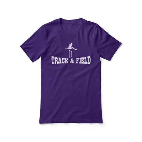 Basic Hurdles with Hurdler Icon on a Unisex T-Shirt with a White Graphic