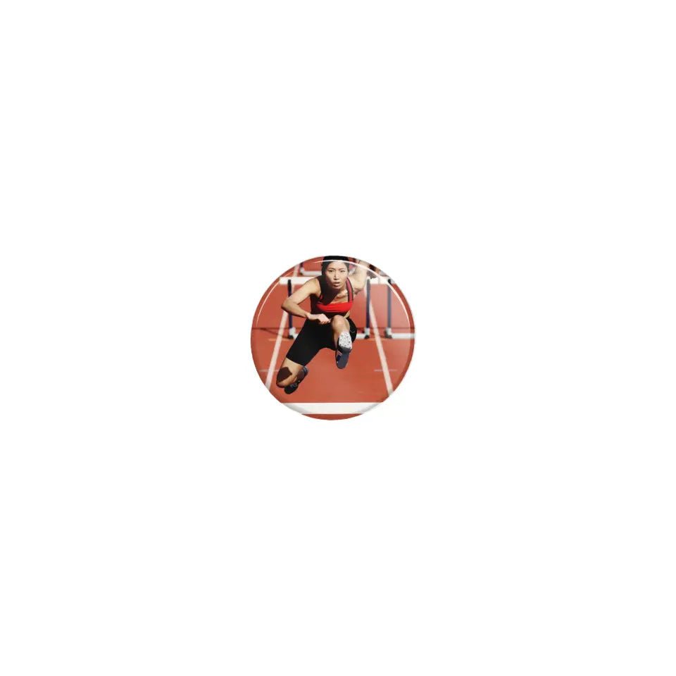 Custom Hurdler Photo on a Button