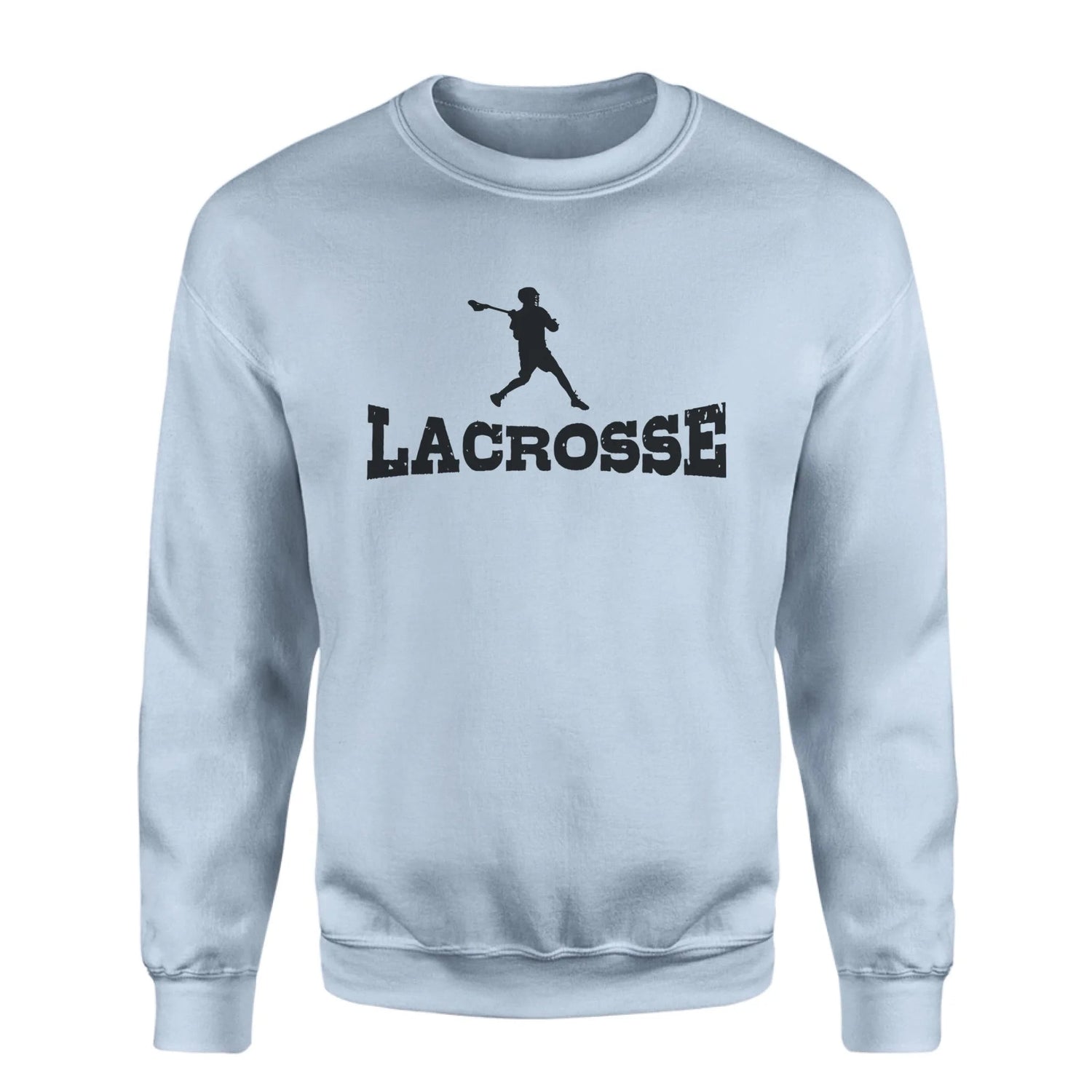 Basic Lacrosse with Lacrosse Player Icon on a Sweatshirt with a Black Graphic