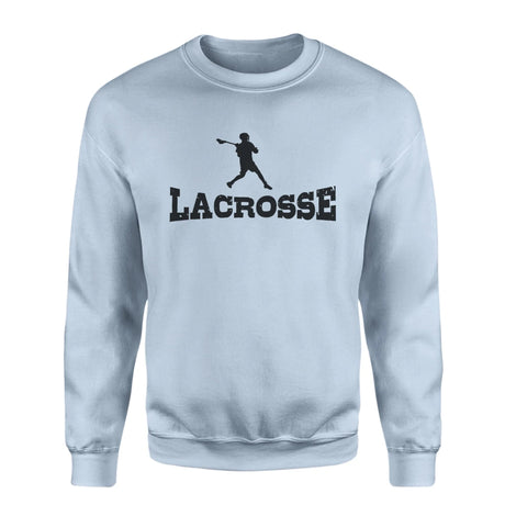 Basic Lacrosse with Lacrosse Player Icon on a Sweatshirt with a Black Graphic