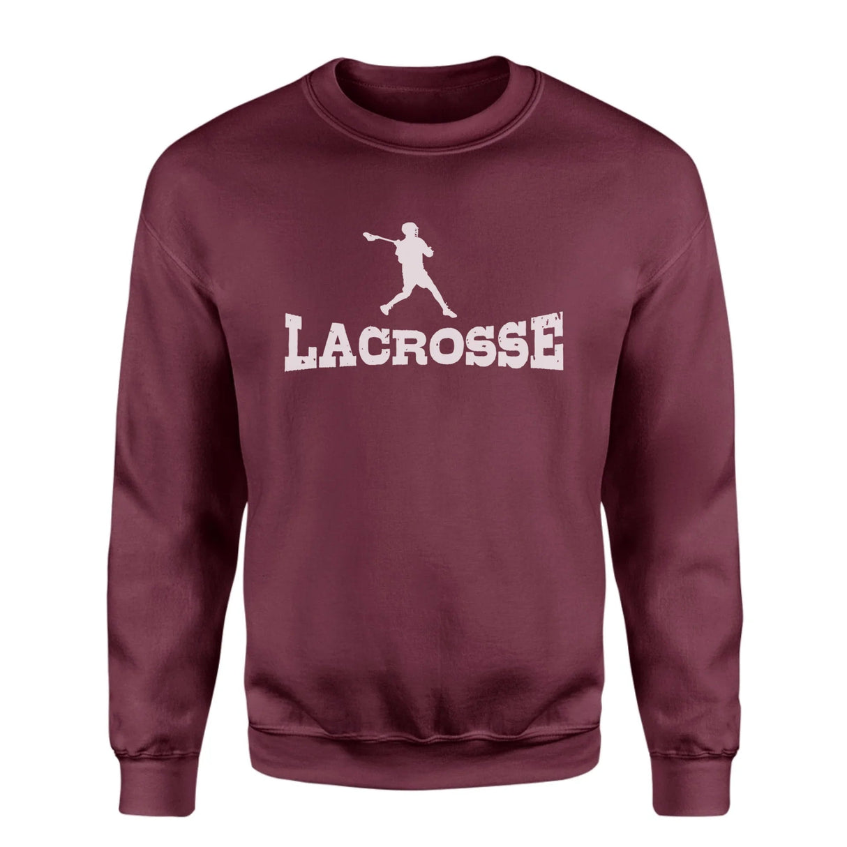 Basic Lacrosse with Lacrosse Player Icon on a Sweatshirt with a White Graphic