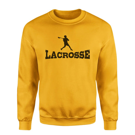 Basic Lacrosse with Lacrosse Player Icon on a Sweatshirt with a Black Graphic