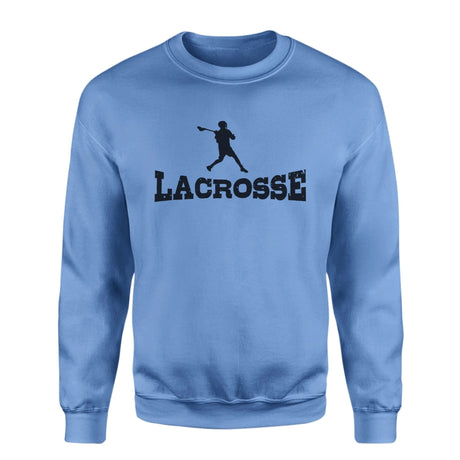 Basic Lacrosse with Lacrosse Player Icon on a Sweatshirt with a Black Graphic