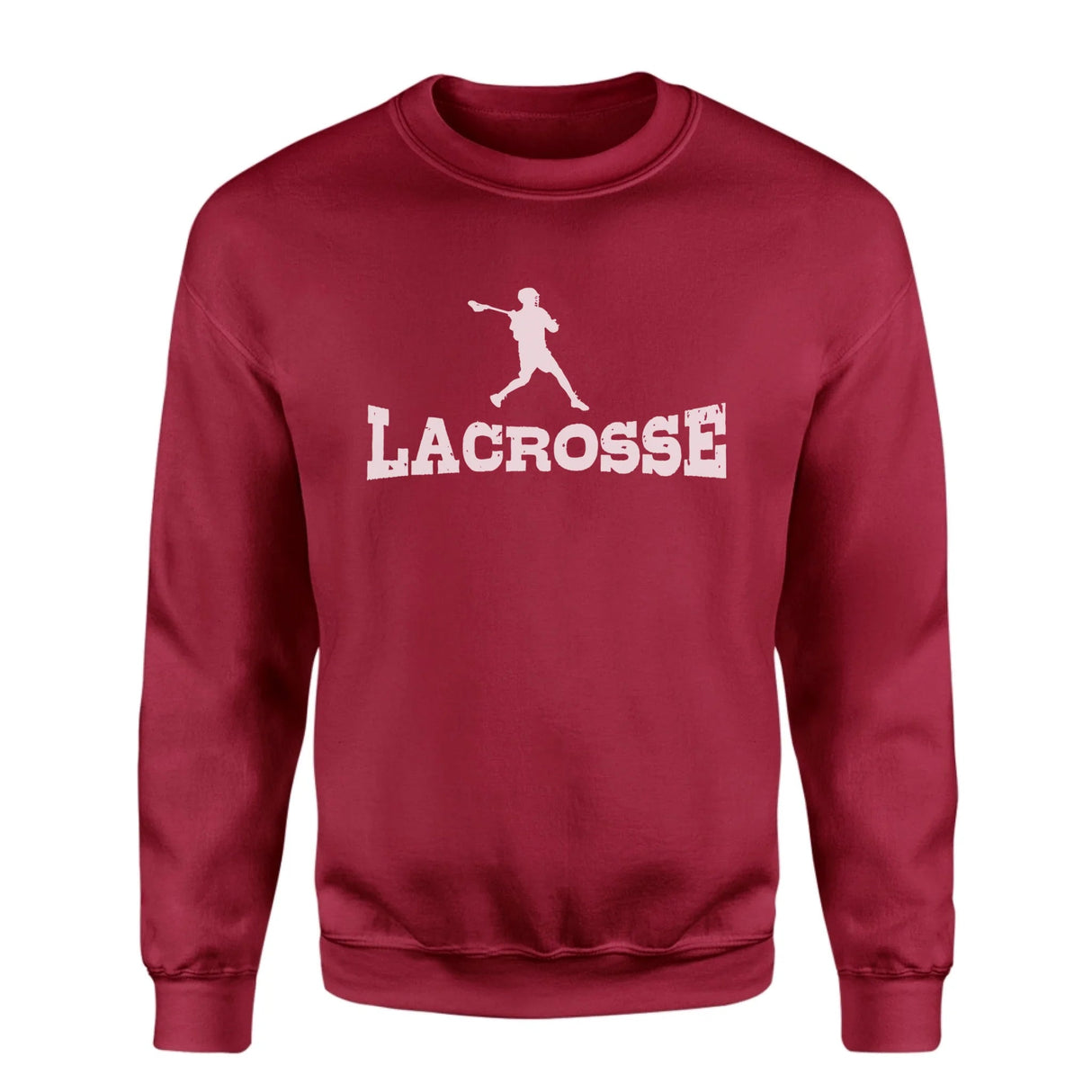 Basic Lacrosse with Lacrosse Player Icon on a Sweatshirt with a White Graphic