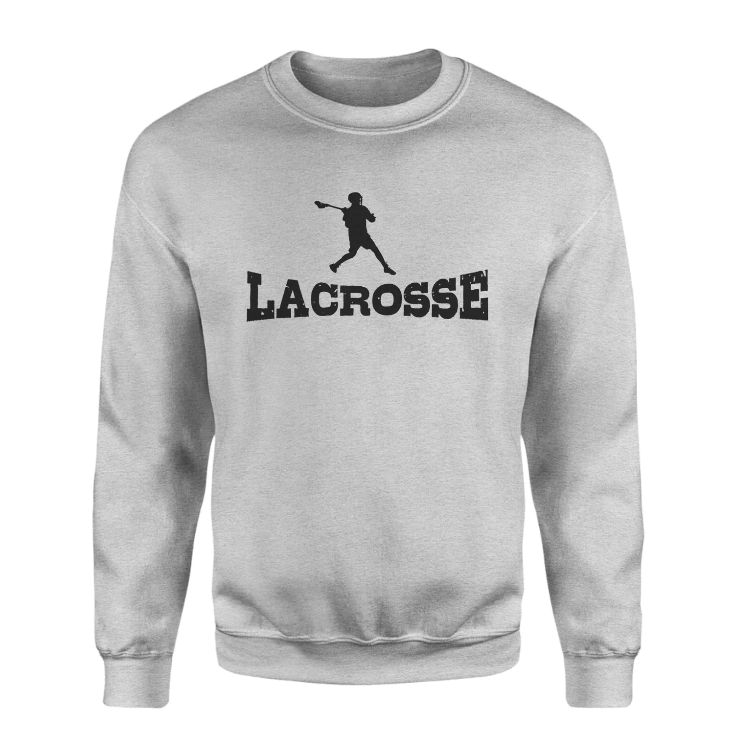 Basic Lacrosse with Lacrosse Player Icon on a Sweatshirt with a Black Graphic
