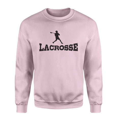 Basic Lacrosse with Lacrosse Player Icon on a Sweatshirt with a Black Graphic