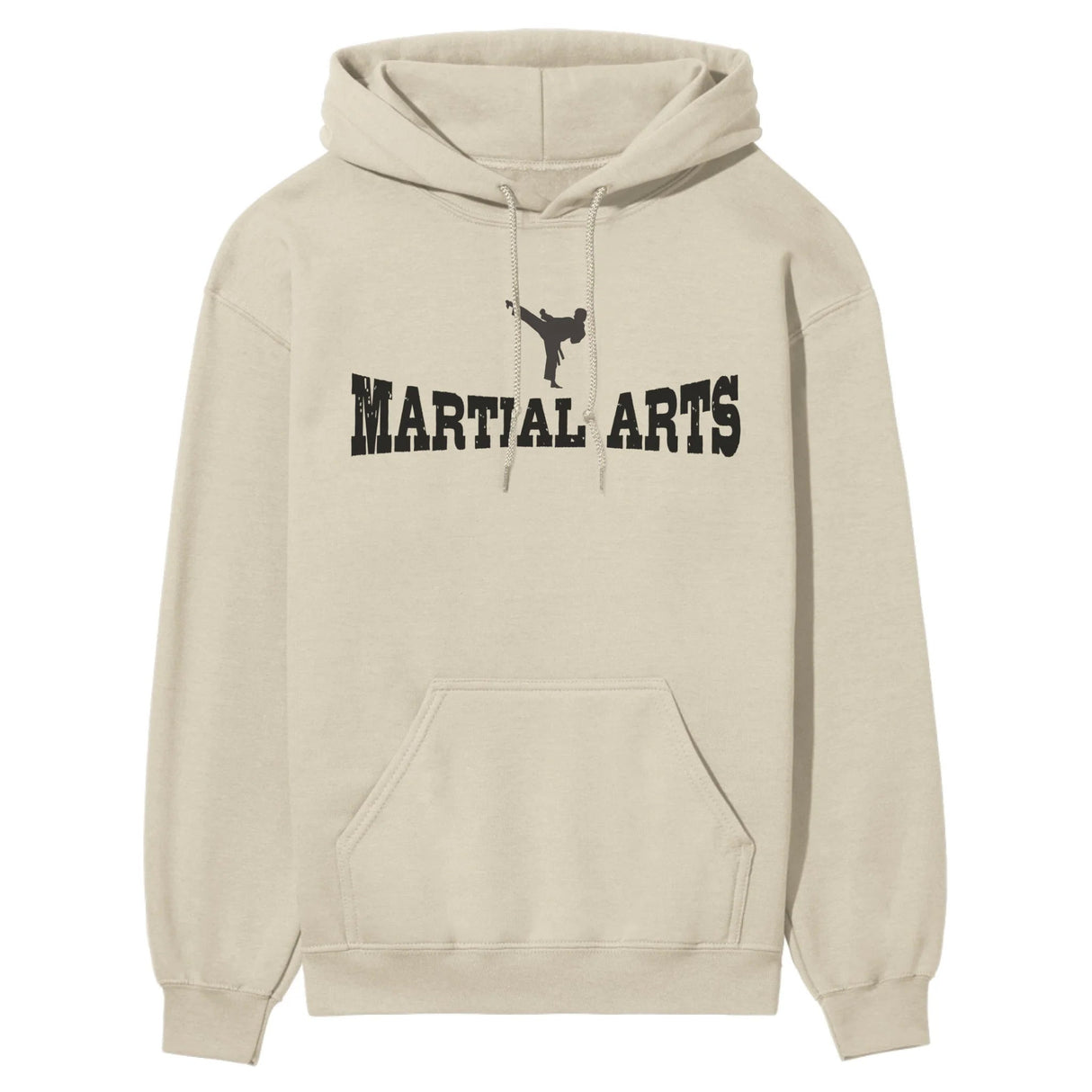 Basic Martial Arts with Martial Artist Icon on a Hoodie with a Black Graphic