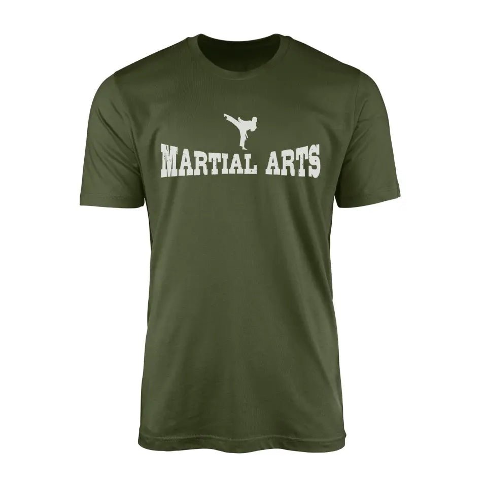 Basic Martial Arts with Martial Artist Icon on a Men's T-Shirt with a White Graphic