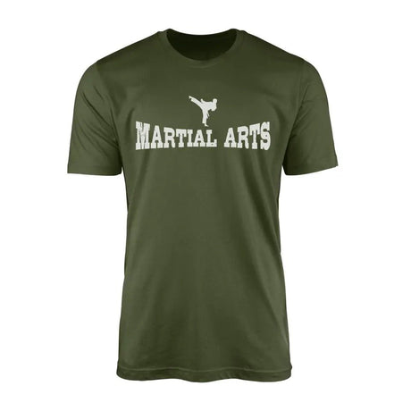 Basic Martial Arts with Martial Artist Icon on a Men's T-Shirt with a White Graphic