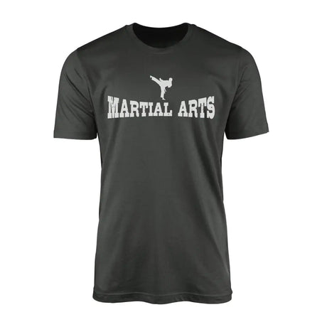 Basic Martial Arts with Martial Artist Icon on a Men's T-Shirt with a White Graphic