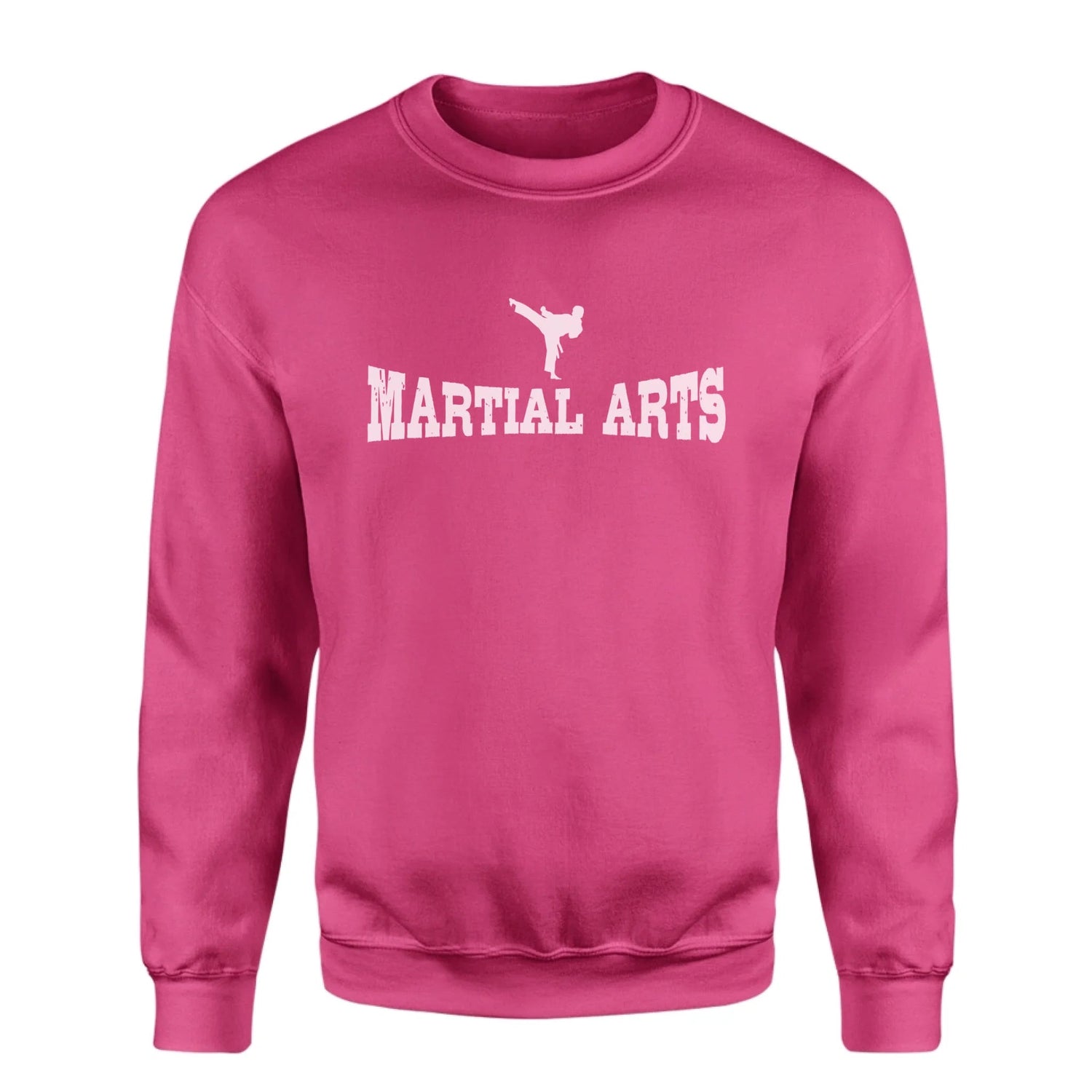 Basic Martial Arts with Martial Artist Icon on a Sweatshirt with a White Graphic