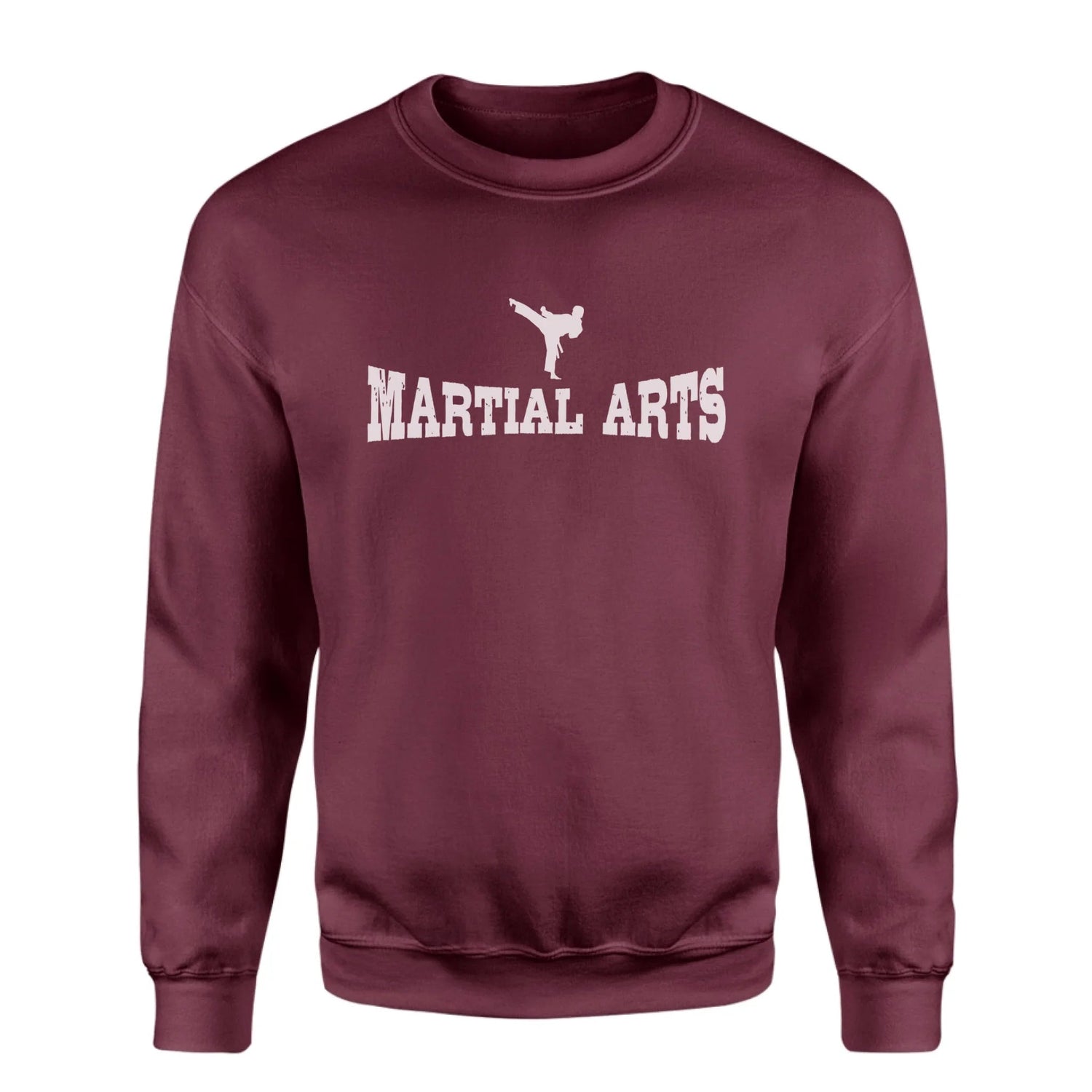 Basic Martial Arts with Martial Artist Icon on a Sweatshirt with a White Graphic
