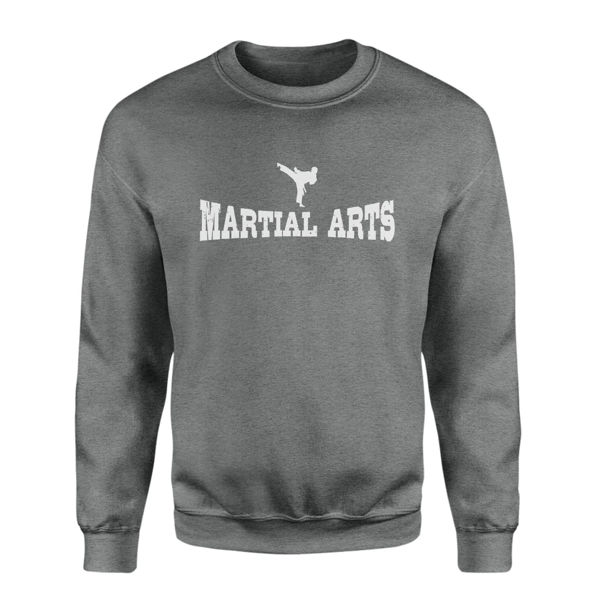 Basic Martial Arts with Martial Artist Icon on a Sweatshirt with a White Graphic