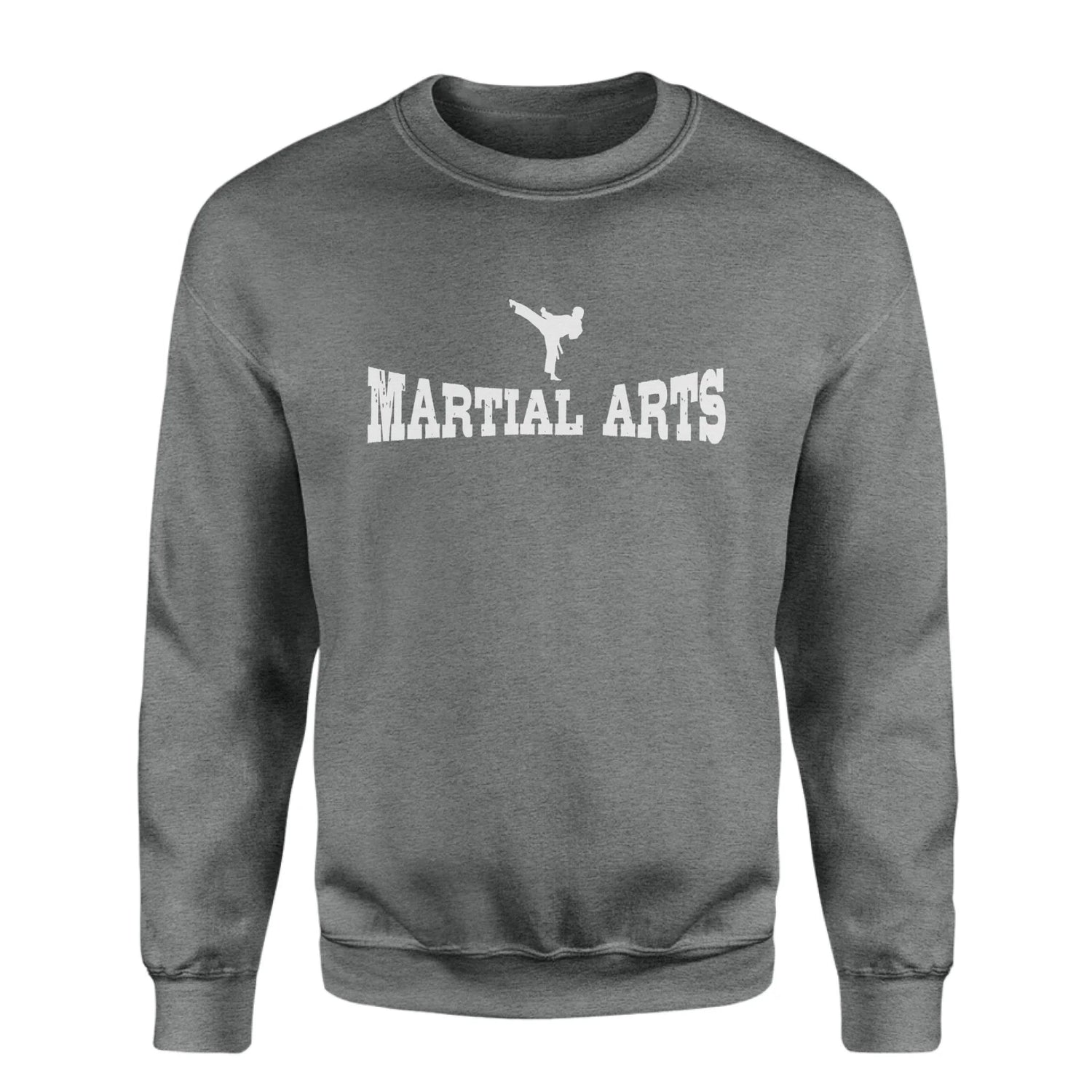 Basic Martial Arts with Martial Artist Icon on a Sweatshirt with a White Graphic