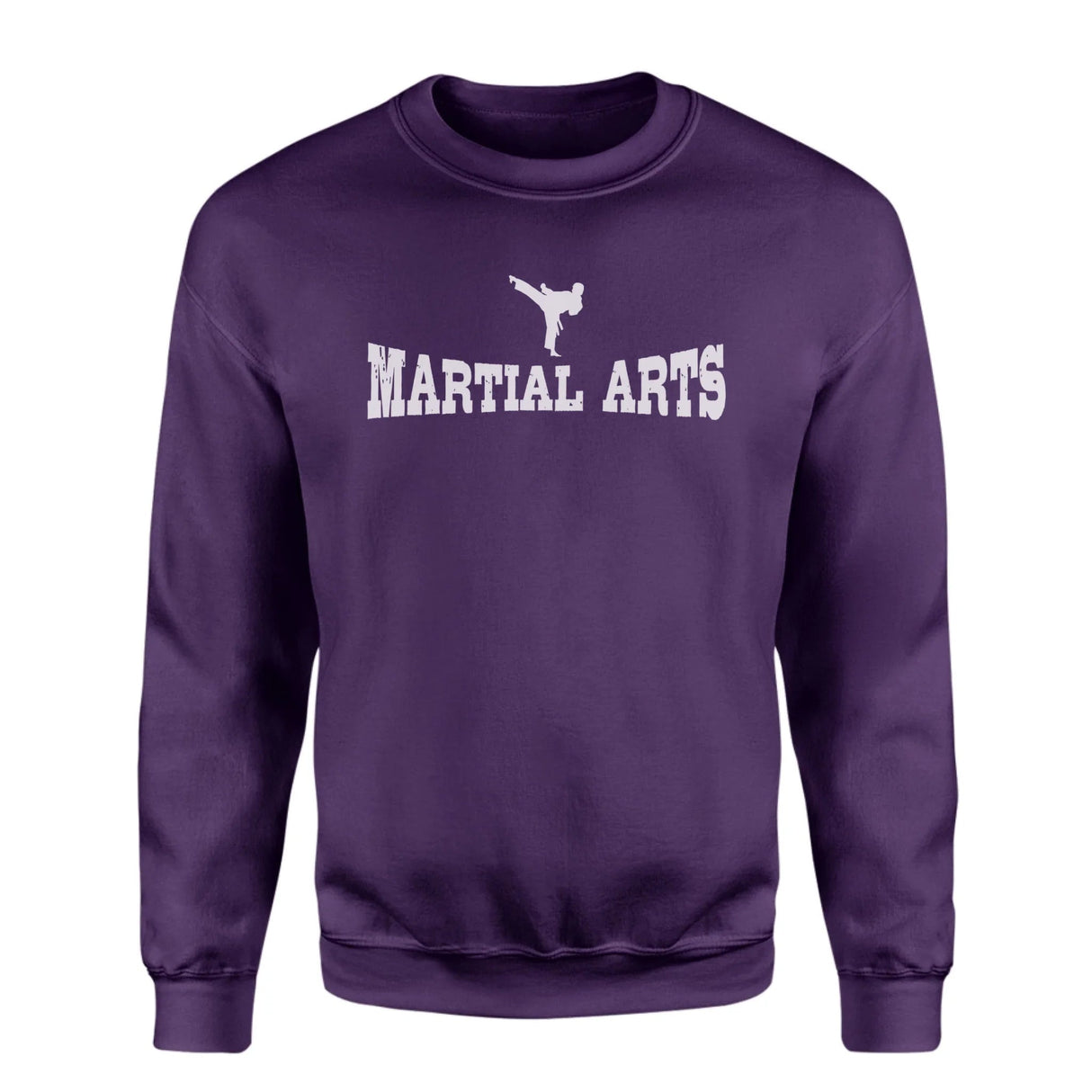 Basic Martial Arts with Martial Artist Icon on a Sweatshirt with a White Graphic