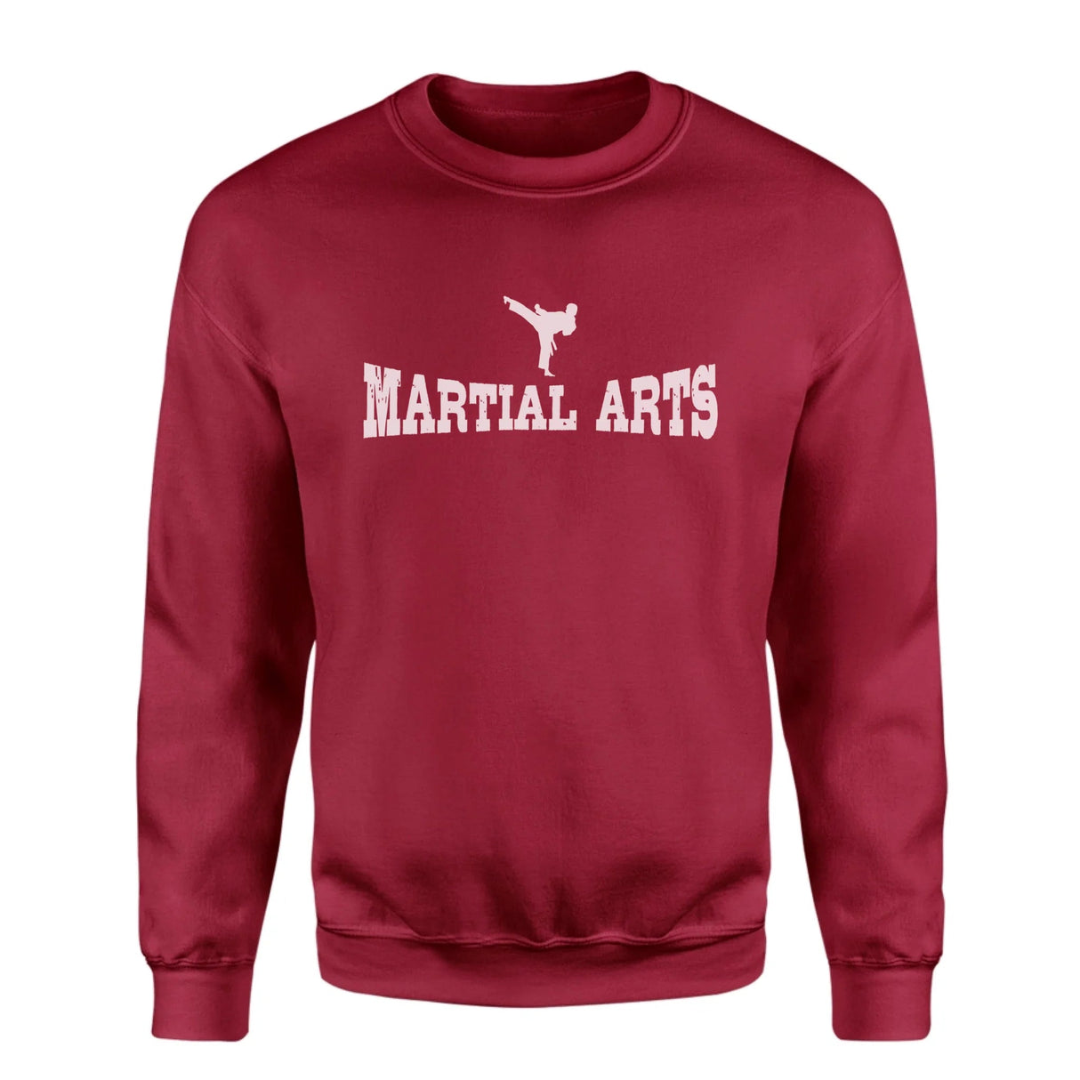 Basic Martial Arts with Martial Artist Icon on a Sweatshirt with a White Graphic
