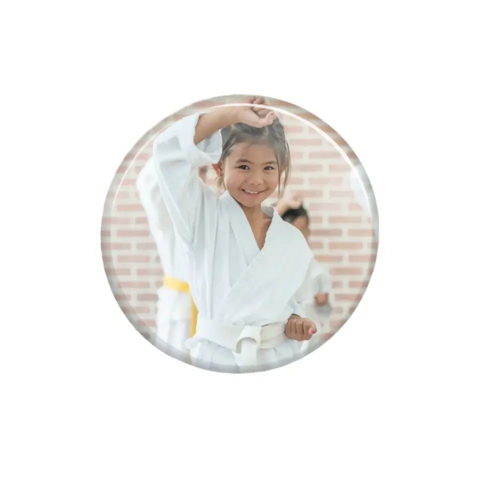 Custom Martial Artist Photo on a Button
