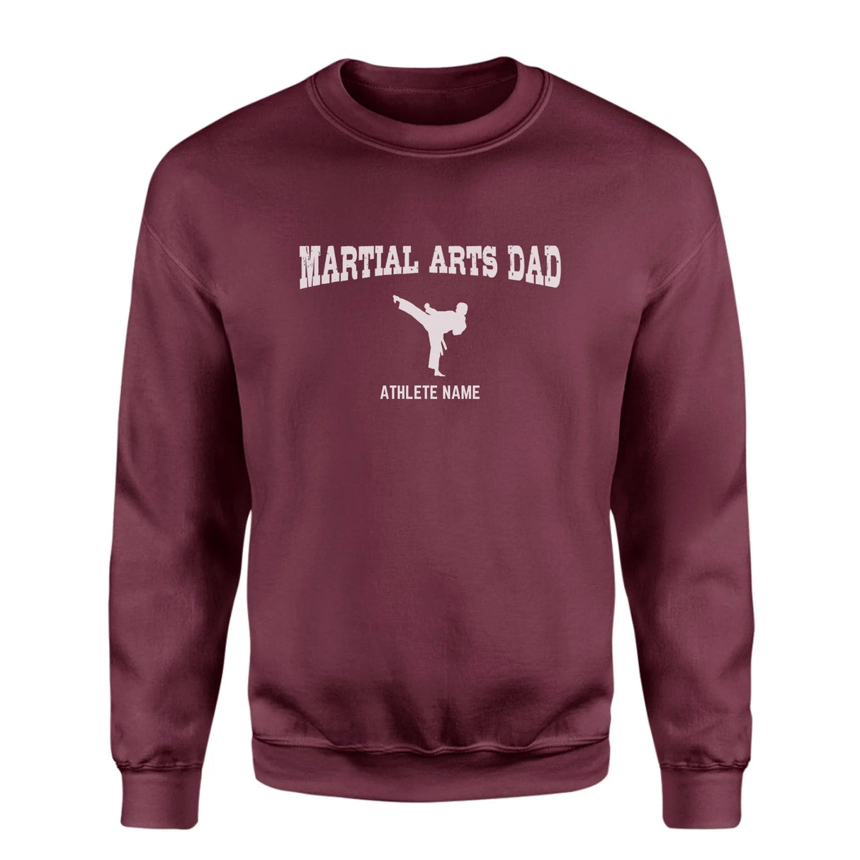 Martial Arts Dad with Martial Artist Icon and Martial Artist Name on a Sweatshirt with a White Graphic