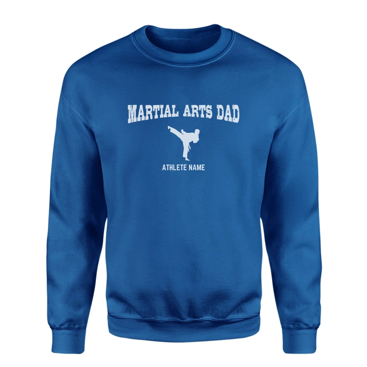 Martial Arts Dad with Martial Artist Icon and Martial Artist Name on a Sweatshirt with a White Graphic