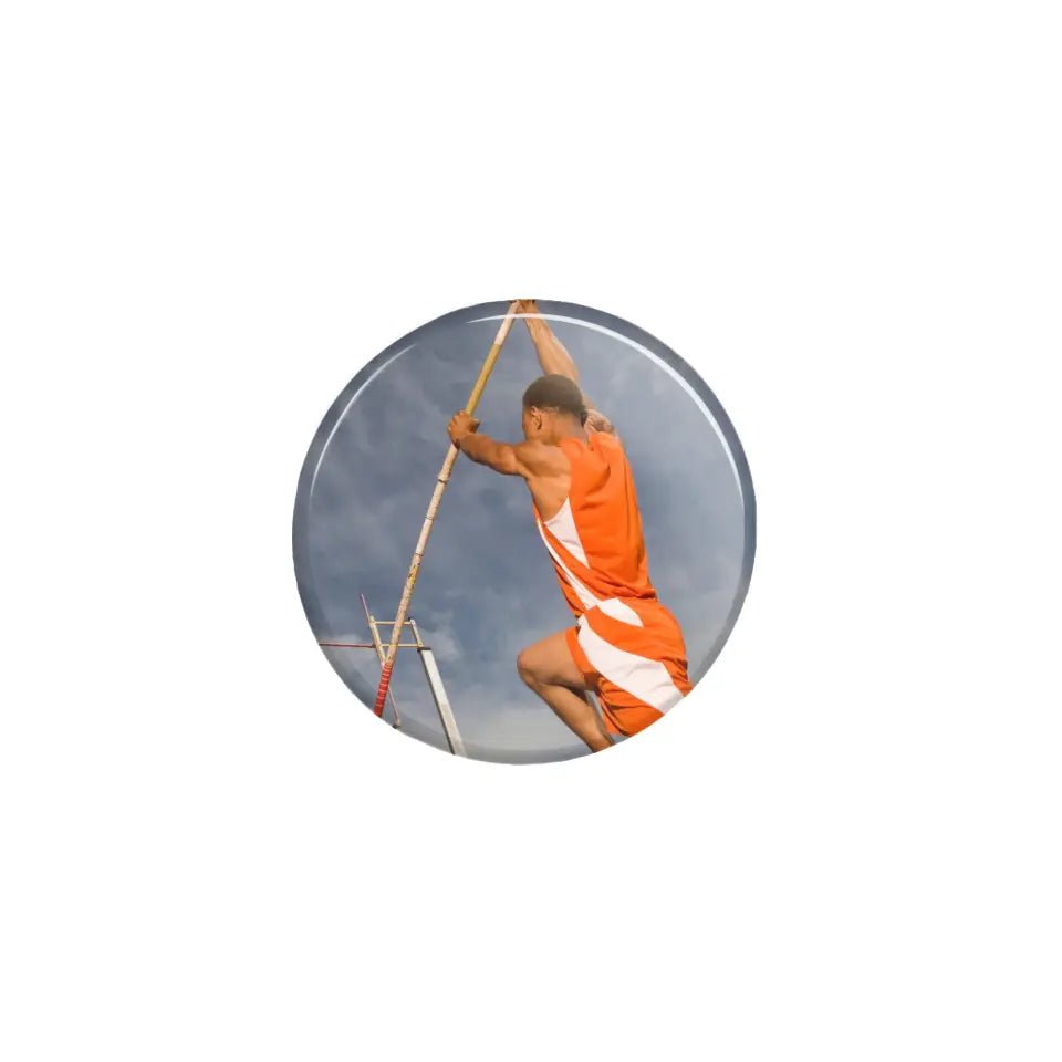 Custom Pole Vaulter Photo on a Button