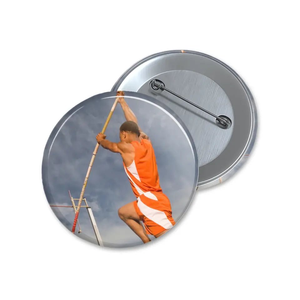 Custom Pole Vaulter Photo on a Button