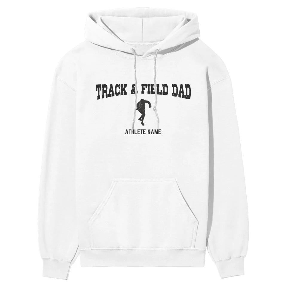 Shot put Dad with Shot putter Icon and Shot putter Name on a Hoodie with a Black Graphic