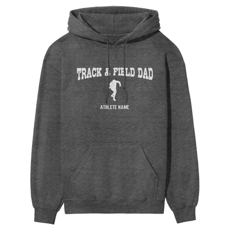 Shot put Dad with Shot putter Icon and Shot putter Name on a Hoodie with a White Graphic