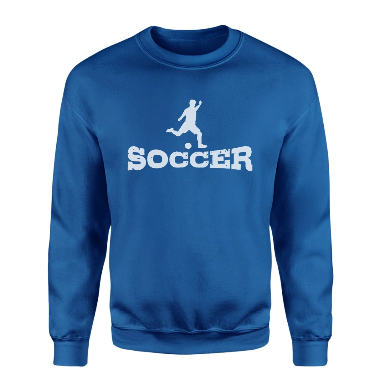 Basic Soccer with Soccer Player Icon on a Sweatshirt with a White Graphic
