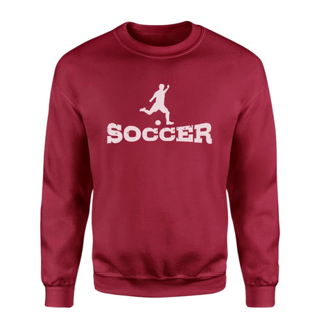 Basic Soccer with Soccer Player Icon on a Sweatshirt with a White Graphic