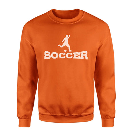 Basic Soccer with Soccer Player Icon on a Sweatshirt with a White Graphic