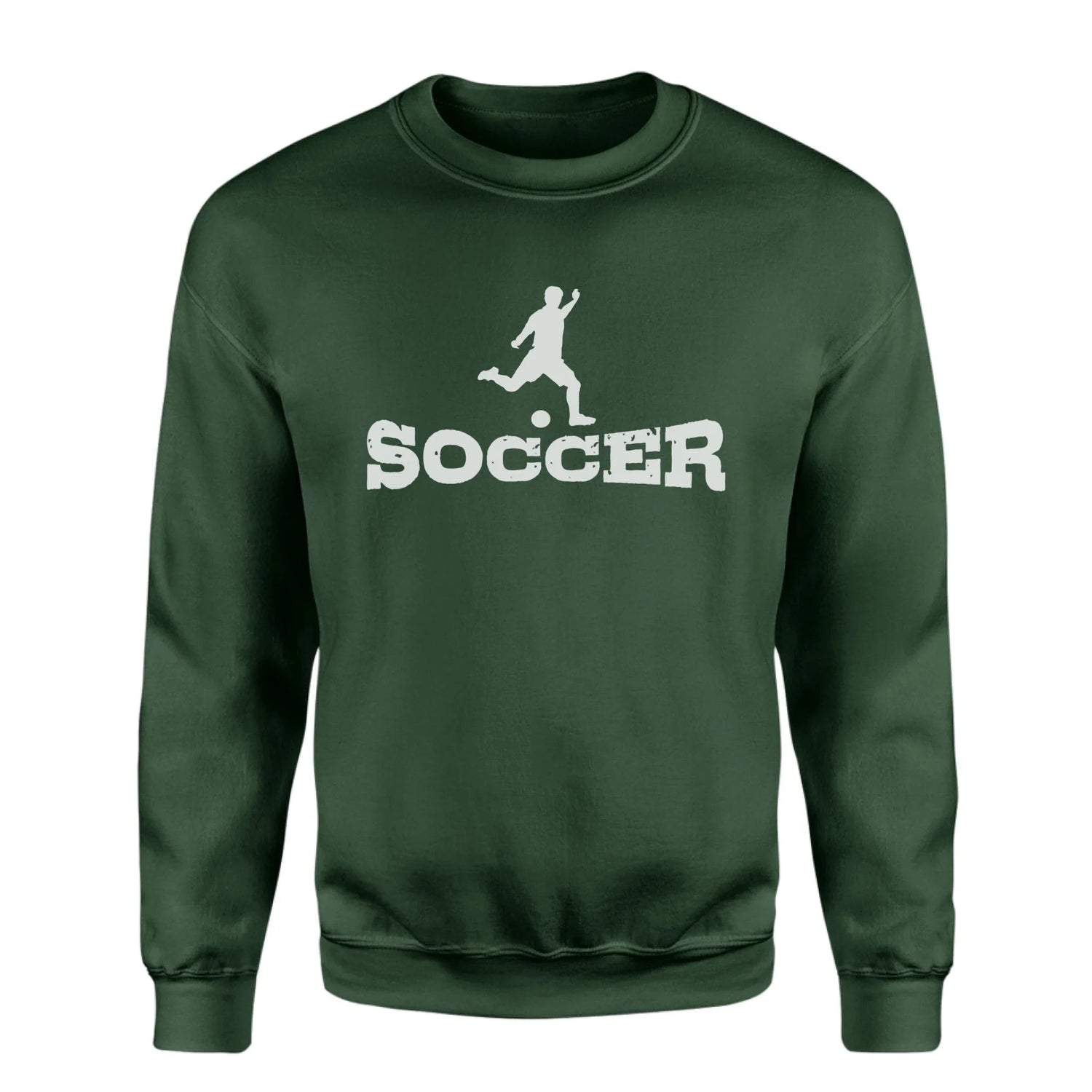 Basic Soccer with Soccer Player Icon on a Sweatshirt with a White Graphic