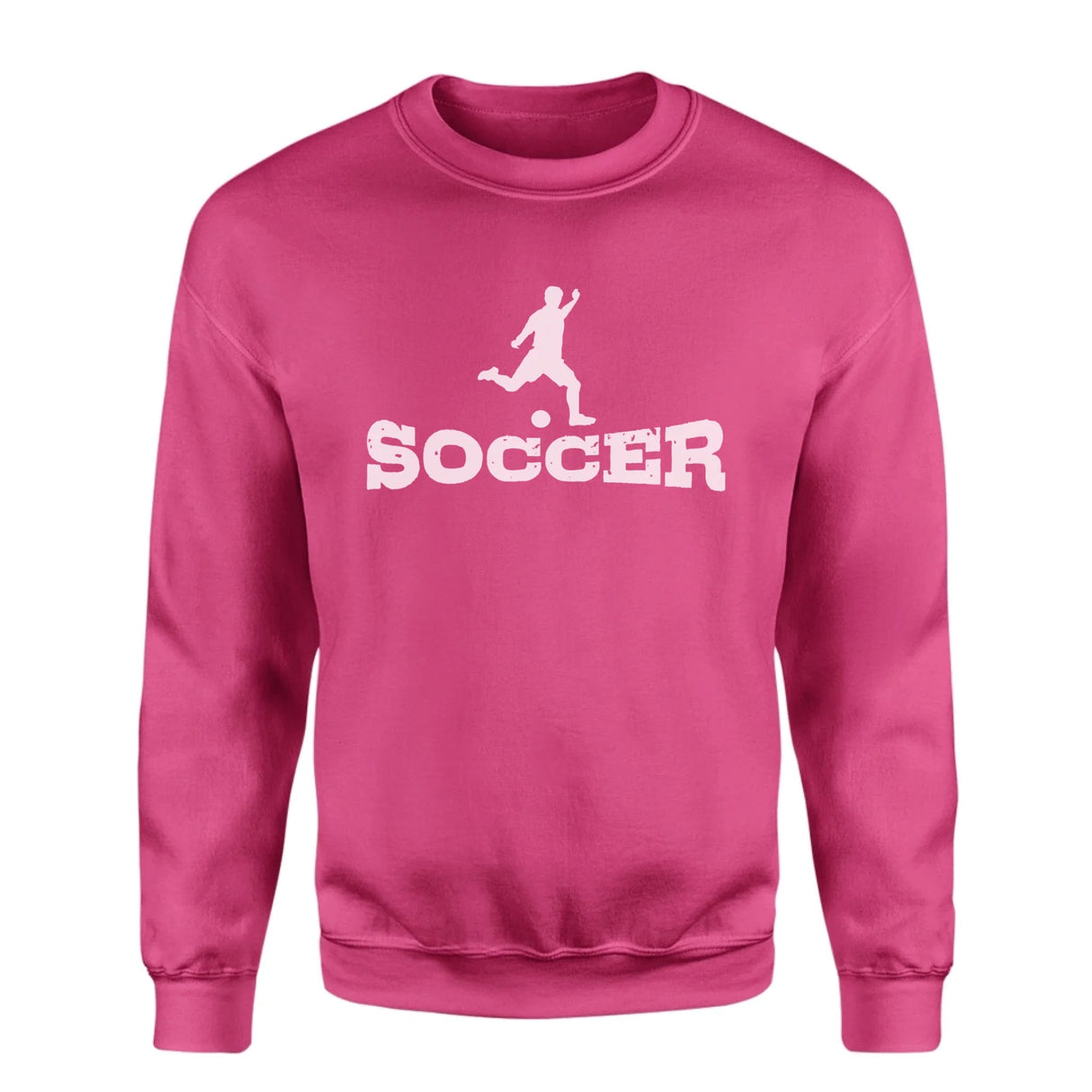 Basic Soccer with Soccer Player Icon on a Sweatshirt with a White Graphic