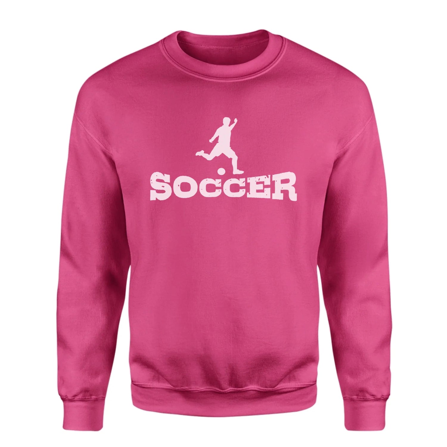 Basic Soccer with Soccer Player Icon on a Sweatshirt with a White Graphic