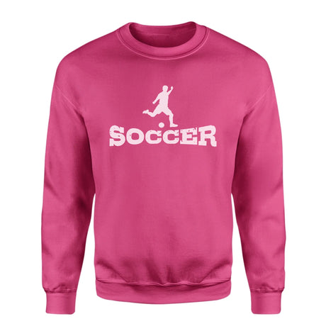 Basic Soccer with Soccer Player Icon on a Sweatshirt with a White Graphic