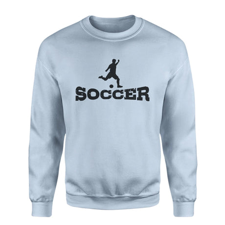 Basic Soccer with Soccer Player Icon on a Sweatshirt with a Black Graphic