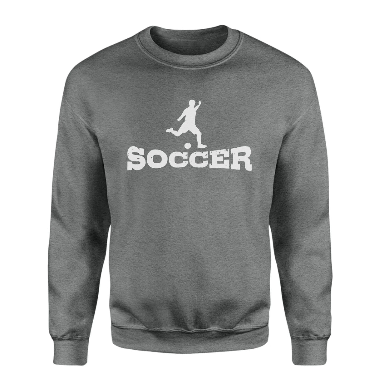Basic Soccer with Soccer Player Icon on a Sweatshirt with a White Graphic
