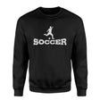 Basic Soccer with Soccer Player Icon on a Sweatshirt with a White Graphic