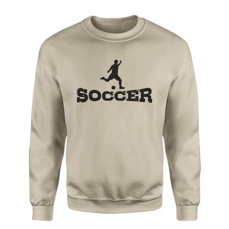 Basic Soccer with Soccer Player Icon on a Sweatshirt with a Black Graphic