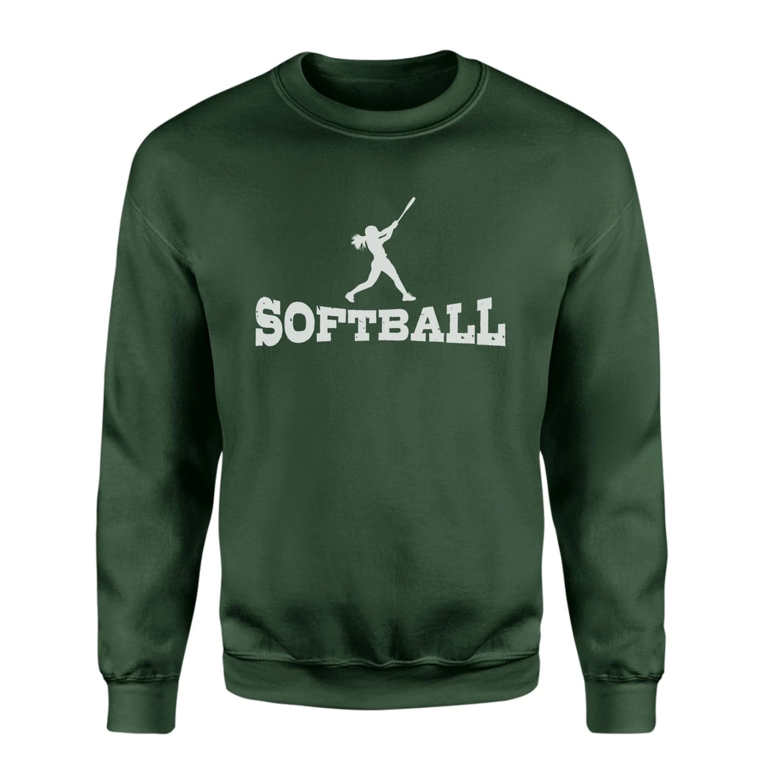 Basic Softball with Softball Player Icon on a Sweatshirt with a White Graphic