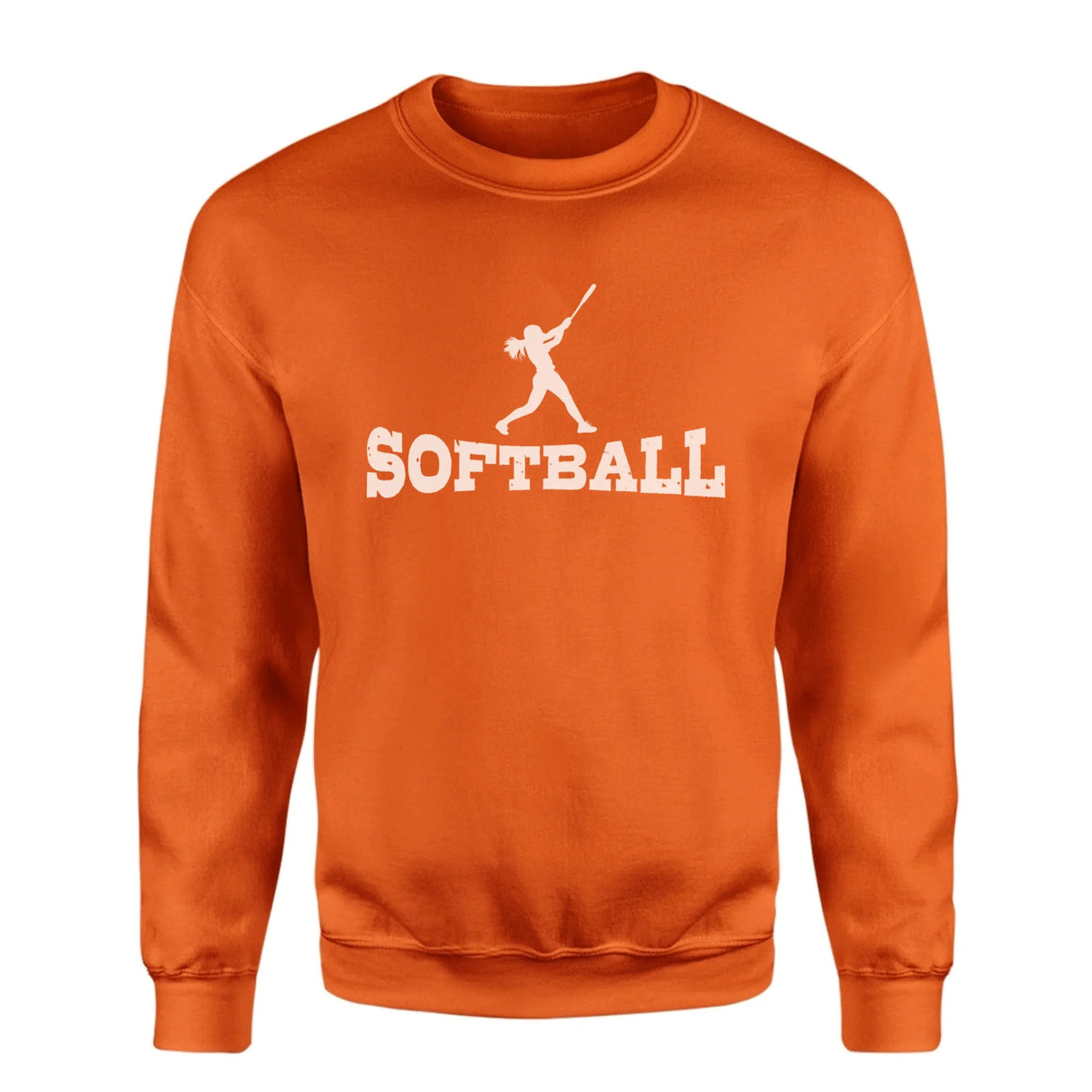 Basic Softball with Softball Player Icon on a Sweatshirt with a White Graphic