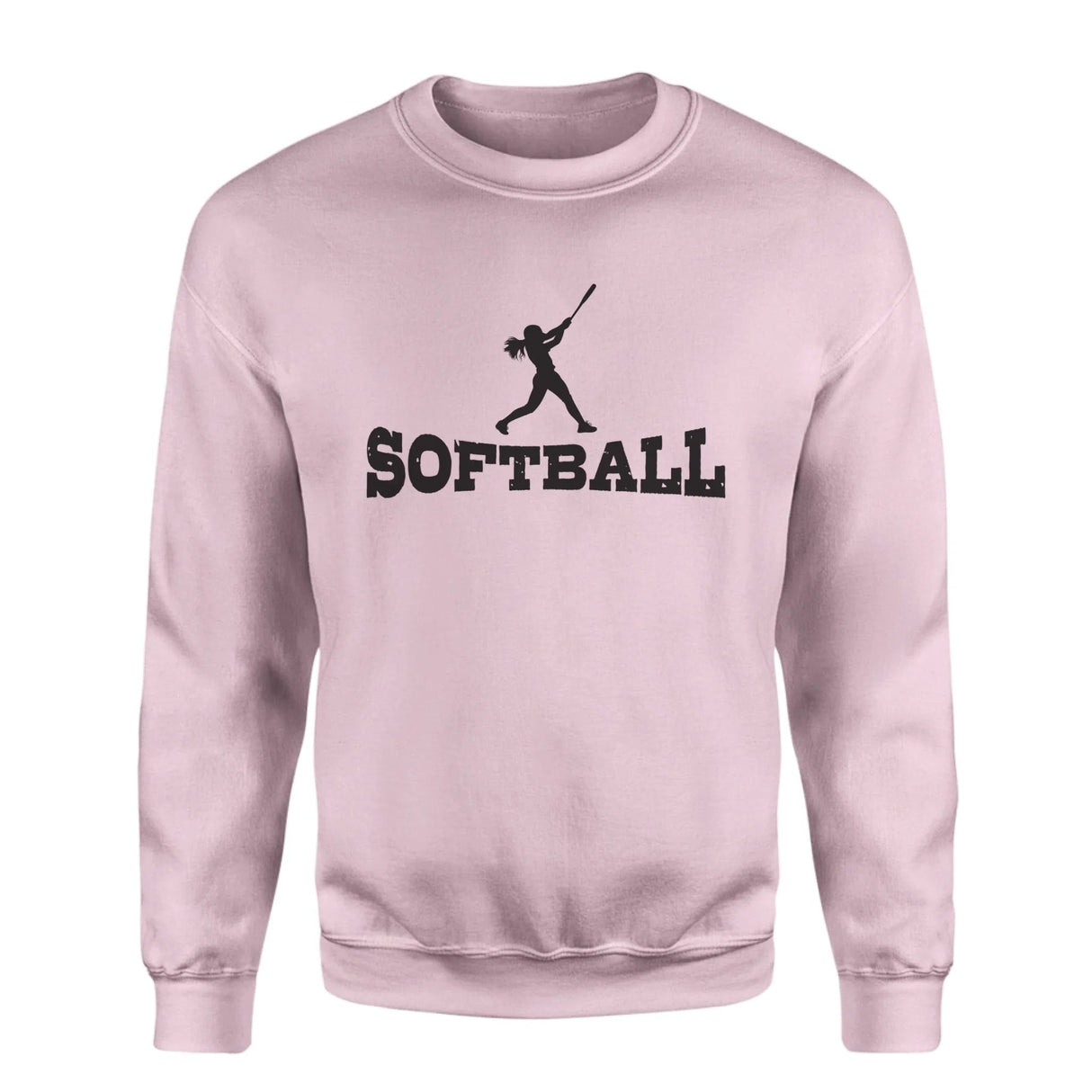 Basic Softball with Softball Player Icon on a Sweatshirt with a Black Graphic