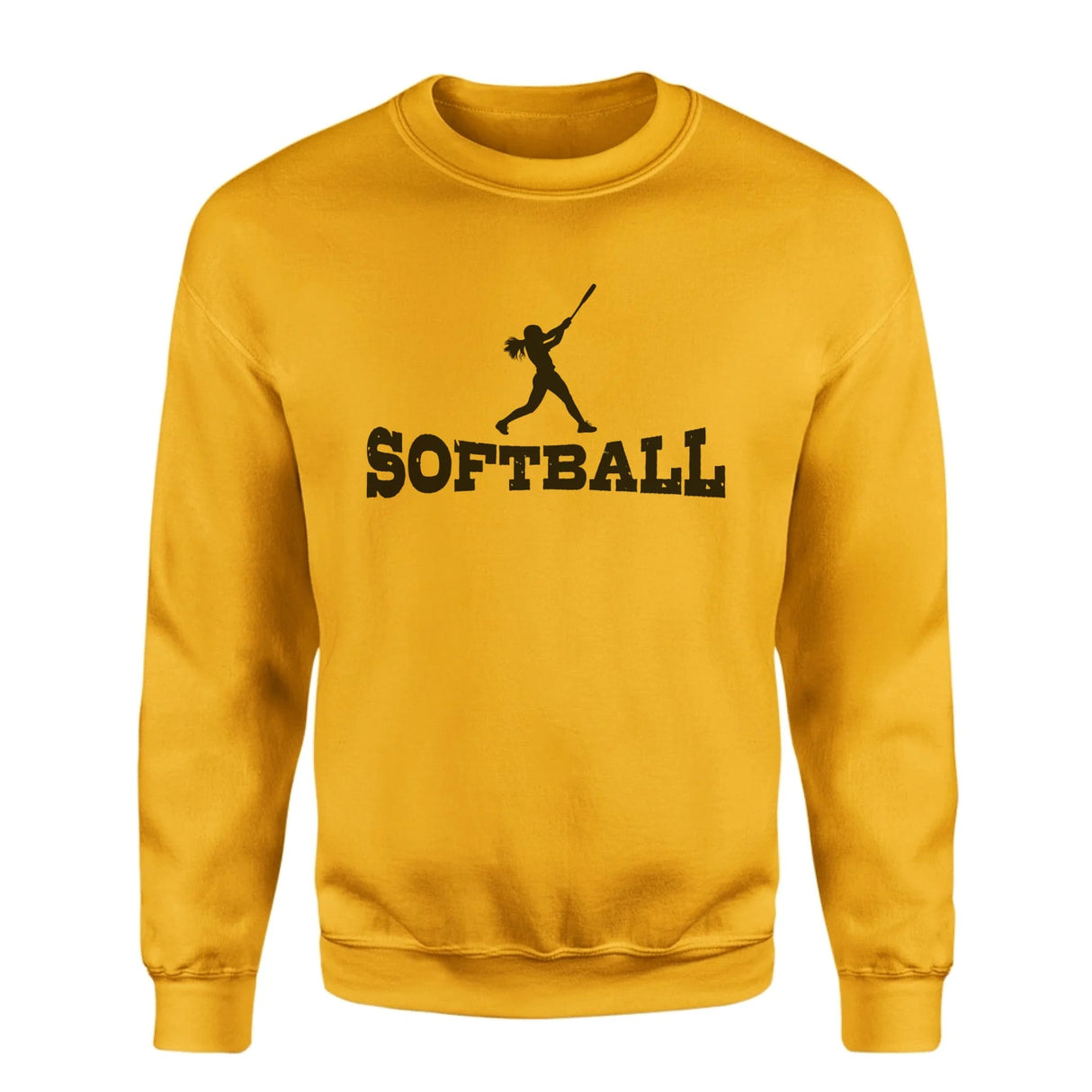 Basic Softball with Softball Player Icon on a Sweatshirt with a Black Graphic